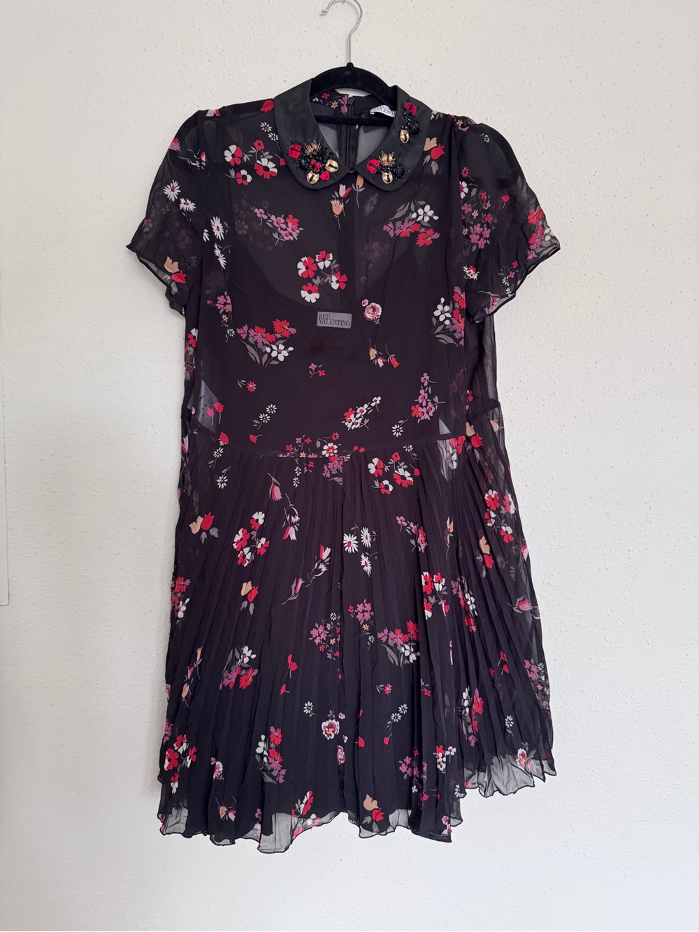 Red Valentino Dress Black Red Floral Women’s Size IT 48